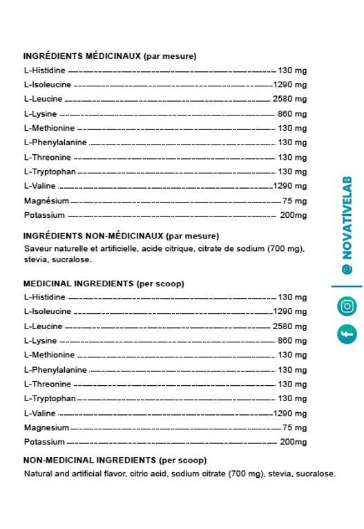 Nova EAA+ electrolytes